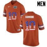 Men's Florida Gators #10 Josh Hammond NCAA Nike Orange USA Flag Fashion Authentic Stitched College Football Jersey OWD6362QN